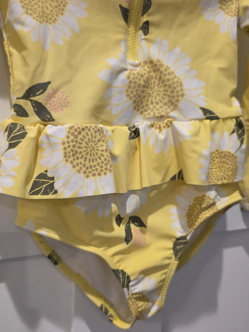 Carter’s Yellow Sunflower Rashguard One piece Swimsuit 3T SPF 50 Girl Toddler